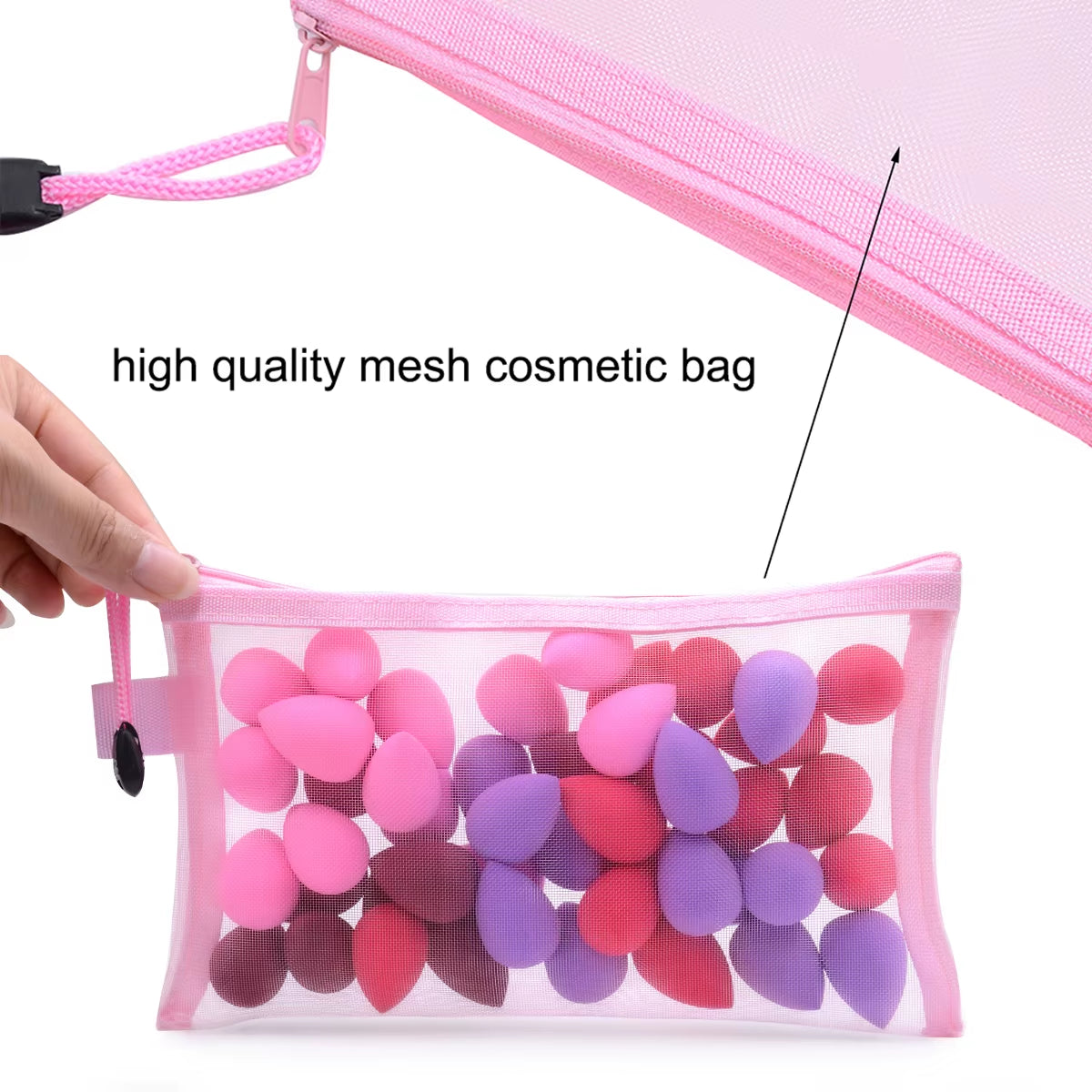 40Pcs Mini Makeup Sponge Beauty Eggs with Cosmetic Bag Face Make up Tools Set in Organizer Bulk Wholesale Micro Beauty Tools Kit