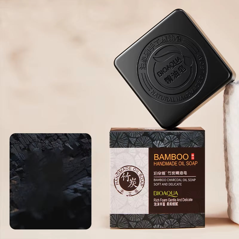 Bamboo Charcoal Body Care Cleaning Soap Moisturizing and Lasting Exfoliating Soap Long-Lasting Fragrance Body Care Soap