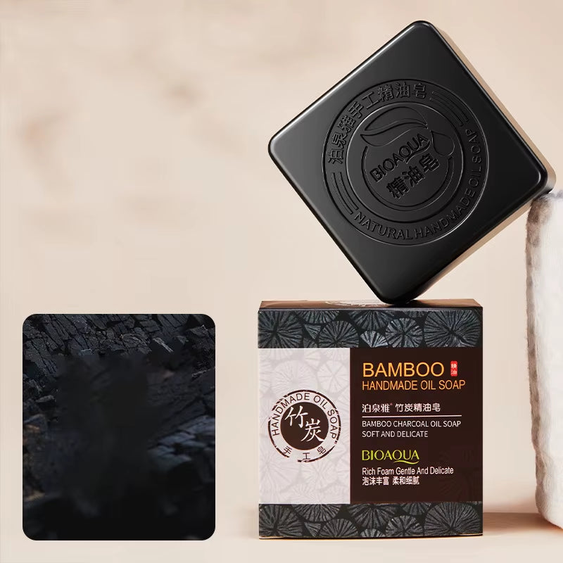 Bamboo Charcoal Body Care Cleaning Soap Moisturizing and Lasting Exfoliating Soap Long-Lasting Fragrance Body Care Soap