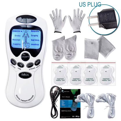 8 Mode Electric Tens Muscle Stimulator Ems Acupuncture Body Massage Digital Therapy Machine Electrostimulator Body Care Massager