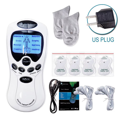 8 Mode Electric Tens Muscle Stimulator Ems Acupuncture Body Massage Digital Therapy Machine Electrostimulator Body Care Massager