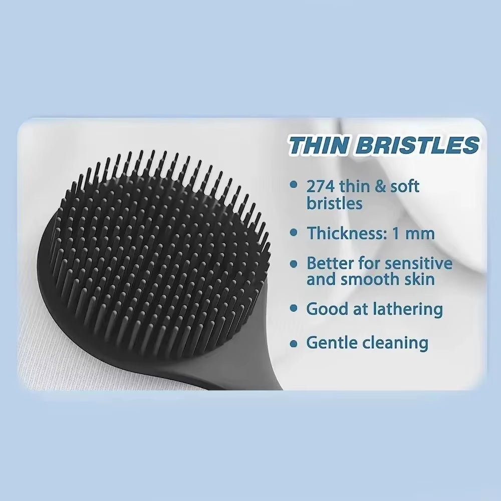 Silicone Soft Back Scrubber Brush Bath Shower Body Scrubbing Brush with Handle Exfoliating Scrub Body Care Massager Bath Supplie