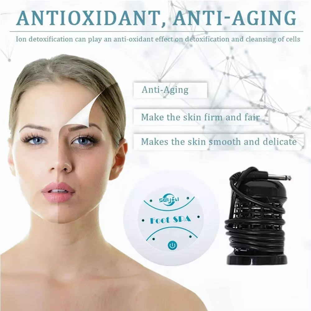 Foot Detox Machine Portable Ion Detoxifier Footbath Foot Washing Spa Foot Bath Pedicure Ionic Detox Massage Blood Circulation
