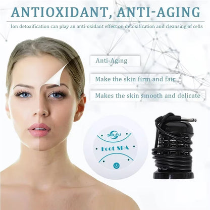 Foot Detox Machine Portable Ion Detoxifier Footbath Foot Washing Spa Foot Bath Pedicure Ionic Detox Massage Blood Circulation