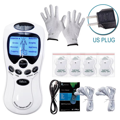 8 Mode Electric Tens Muscle Stimulator Ems Acupuncture Body Massage Digital Therapy Machine Electrostimulator Body Care Massager