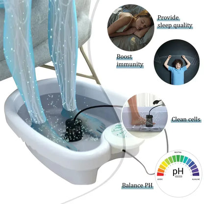 Foot Detox Machine Portable Ion Detoxifier Footbath Foot Washing Spa Foot Bath Pedicure Ionic Detox Massage Blood Circulation
