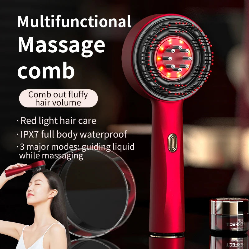 Hair Care Comb, Scalp Kneading Massager, Liquid Guide Comb, Red Light Hair Care Comb, Electric Massage Comb