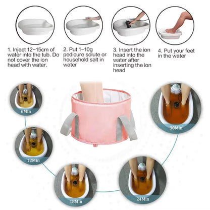 Foot Detox Machine Portable Ion Detoxifier Footbath Foot Washing Spa Foot Bath Pedicure Ionic Detox Massage Blood Circulation